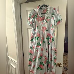 Crown & Ivy Pink and Green Floral Dress